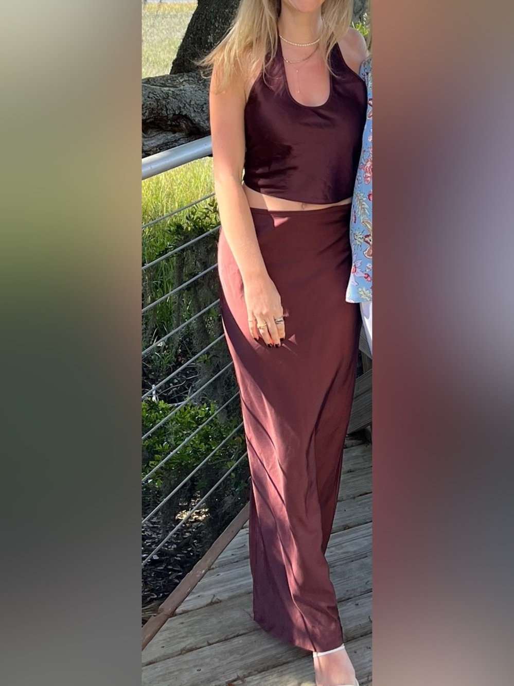 Lioness Satin Maxi Skirt Set